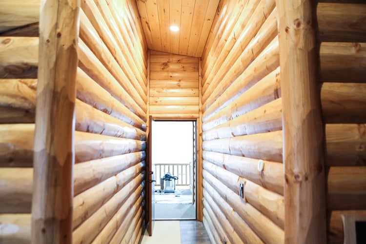 pine log siding